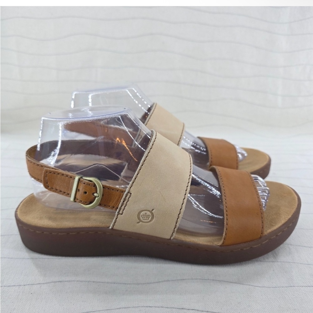 Born Womens Sheikh Slingback Sandals Oconee Taupe Leather Shoes F60406 Size 9M